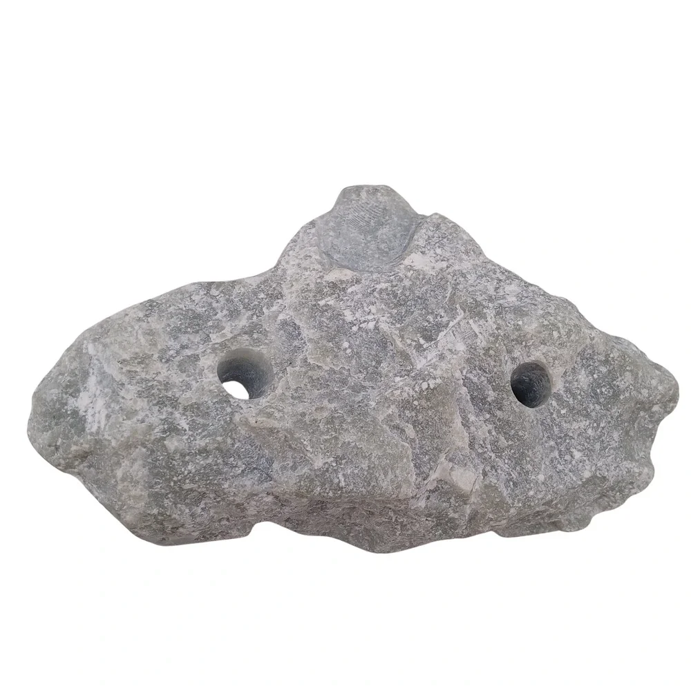 Vintage Inuit Soapstone Carving Eleaphant Face Form Tribal Art Sculpture Figure
